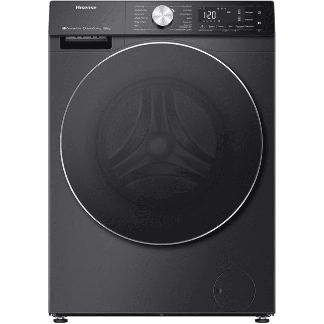 Hisense 12kg Washer & 8kg Dryer 2-in-1 Combo WD5S1245BB, Inverter Motor, WiFi Control, Steam Refresh, Jet Wash, Digital Display, Black Finish