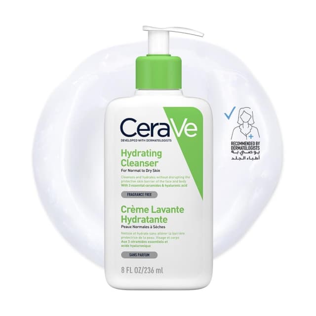 CeraVe Hydrating Cleanser 236ml for Normal to Dry Skin with Hyaluronic Acid & Ceramides