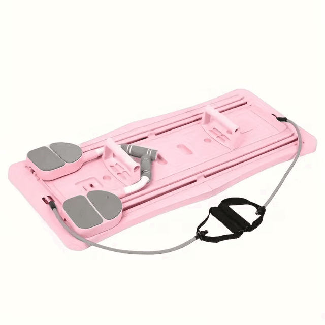 Foldable Automatic Rebound Pilates Board, Multifunctional Abdominal Core Trainer, Stable Handles, Portable Home Gym Equipment, Purple PP Material