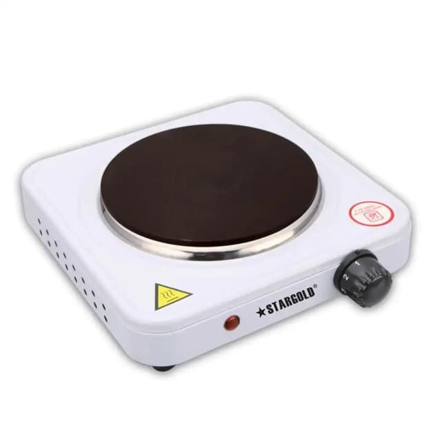 STARGOLD 1000W Electric Hot Plate, Single Burner with Cast Iron Plate, Stainless Steel, Variable Temperature Control, Ideal for Home or Office Kitchen, SG-HP702