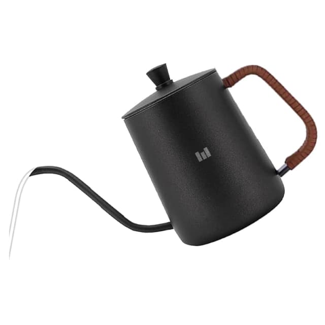 Macnoa MacPour Gooseneck Pitcher 600ml Stainless Steel Pour Over Coffee Pot, Black - MA-23CFPT-BK