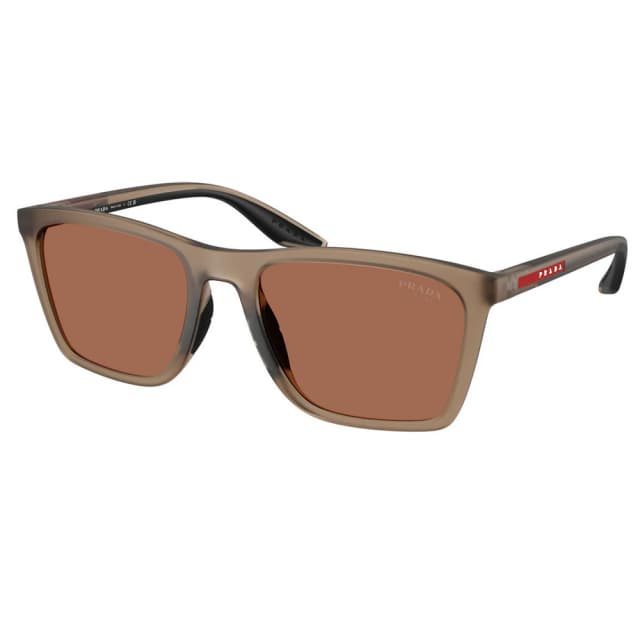 PRADA, SPS BO8 29F-50A, Men Sunglasses, Full Frame, Gradient Grey Lens, Plastic Frame, Brown