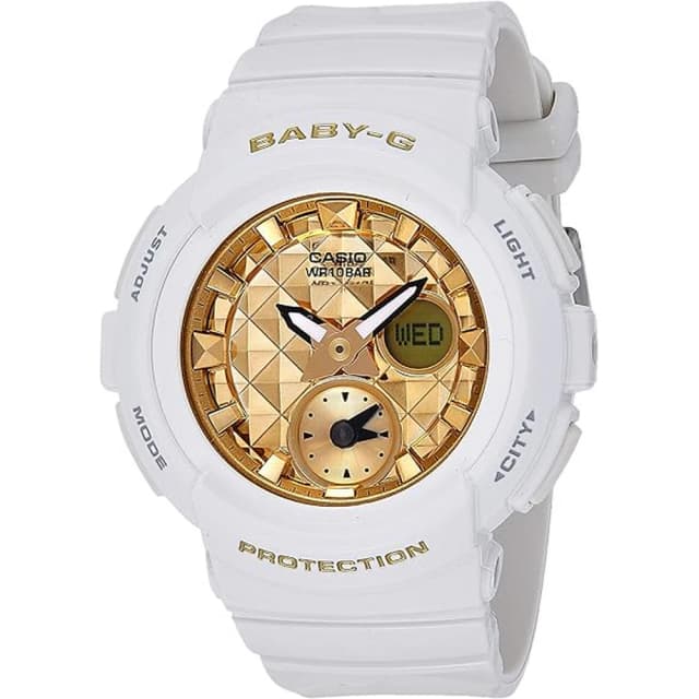 Casio BGA195M7ADR Baby G Analog Digital Quartz Resin Strap Watch 100 Meter Water Resistant White