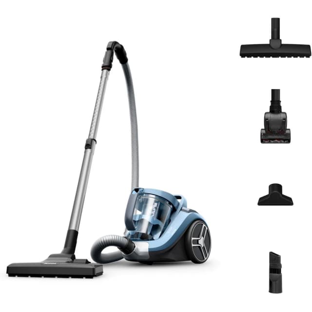 TEFAL TW4B71HA Compact Power XXL Bagless Animal Kit Canister Vacuum Cleaner, 900 W, Low Consumption Motor, Advanced 3-Level Cyclonic Filtration, Aqua