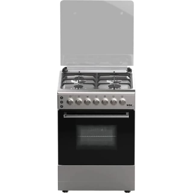 Zen Gas Oven 4 Burner Free Standing Silver Black - ZSO60X60FCS