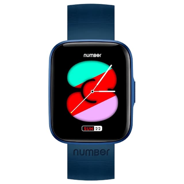 Number XTRO1 Smartwatch with 1.69-inch Full Touch Display, SpO2, Heart Rate Monitor, Sports Modes, IP68 Water Resistant, 7 Days Battery - Blue