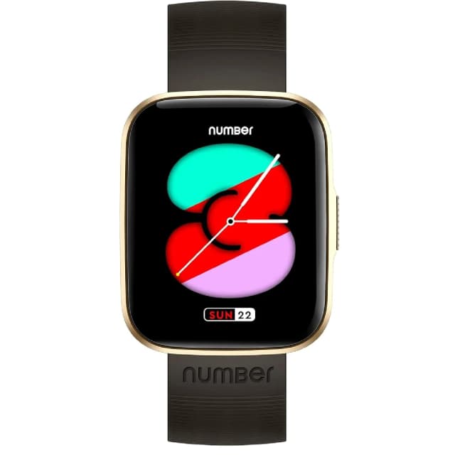 Number XTRO1 Smartwatch with 1.69-inch Full Touch Display, SpO2, Heart Rate Monitor, Sports Modes, IP68 Water Resistant, 7 Days Battery - Gold