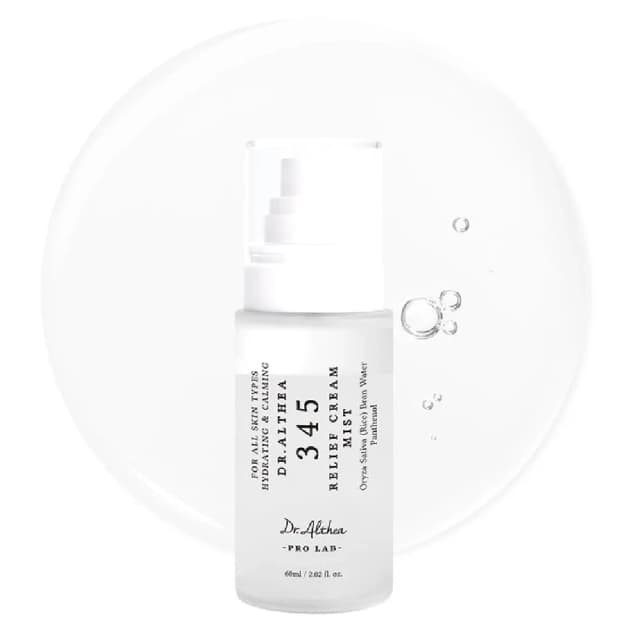 Dr. Althea 345 Relief Cream Mist, Hydrating Vegan Facial Mist with Rice Extract 60ml