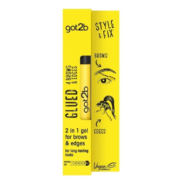 Got2b Glued For Brows & Edges 2 in 1 Wand Eyebrow Gel 16 ml - 72hr Strong Hold, No White Residue
