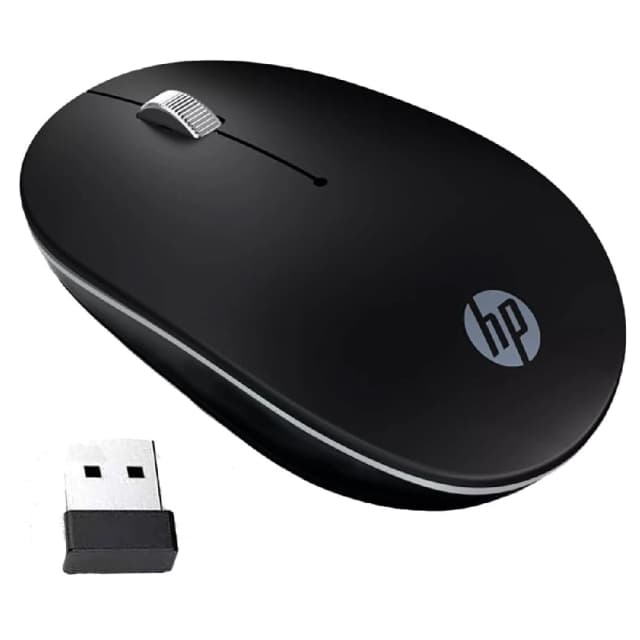 HP S1500 Wireless Mouse - 1600 DPI Optical, 2.4GHz USB, Silent Click Ergonomic Design, Black