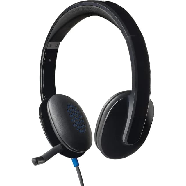 Logitech H540 Wired USB On-Ear Headset with Noise-Cancelling Microphone - Black 981-000480