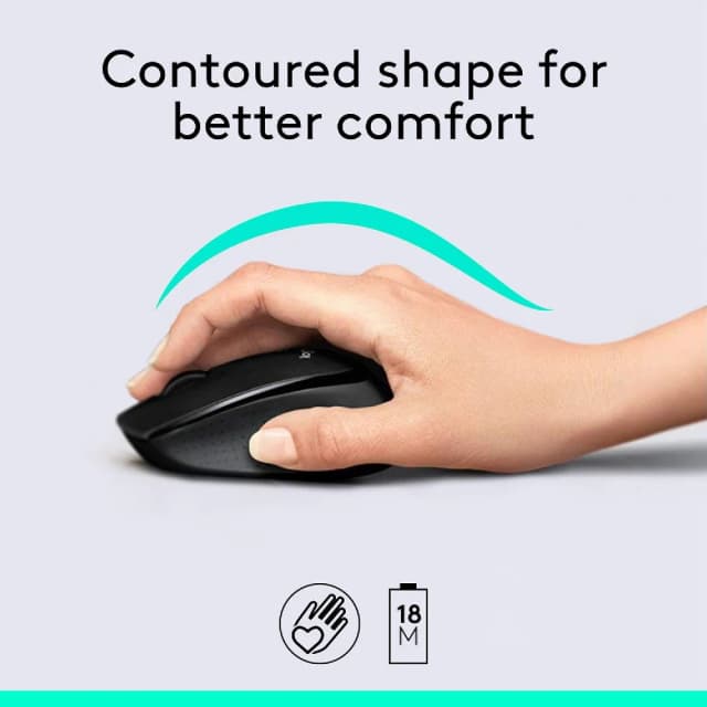 Logitech MK345 Wireless Keyboard and Mouse Combo Full-Size with Palm Rest 2.4GHz - Black