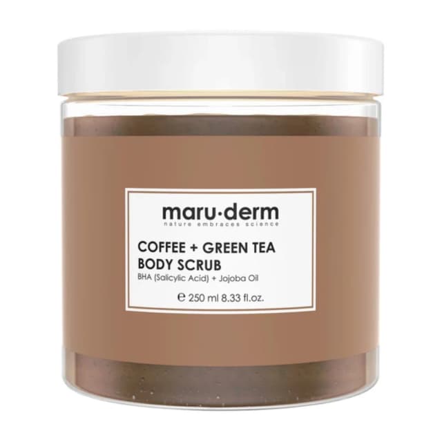 MaruDerm Coffee Extract & Green Tea Body Scrub 250 ml, Gentle Exfoliating with Salicylic Acid & Jojoba Oil for Smooth, Radiant Skin