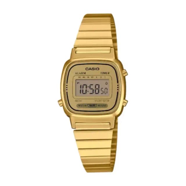 Casio Vintage Digital Watch LA-670WGA-9DF Gold Tone Stainless Steel Compact Womens Watch