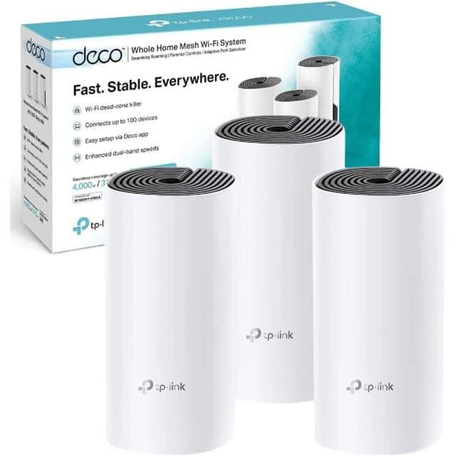 TP-Link Deco M4 AC1200 Whole Home Mesh WiFi System Dual Band 4000 sq ft Coverage 3-Pack