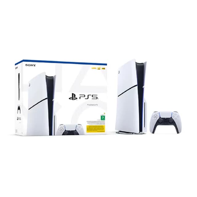 Sony PlayStation 5 Slim Console Disc Edition, 1TB SSD Gaming Console with DualSense Controller, White- UAE Version