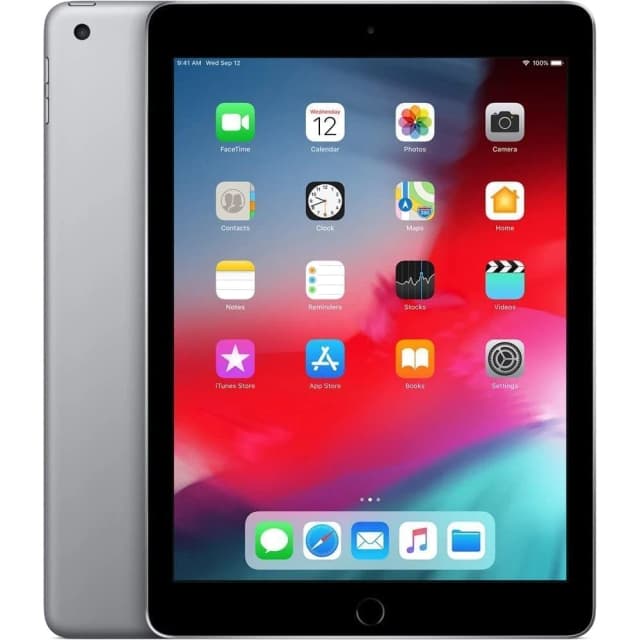 Apple iPad 6th Generation 9.7 Inch Wi-Fi Tablet - Retina Display, 32GB Storage, A10 Fusion Chip, Touch ID, Space Gray - 2018 - Refurbished