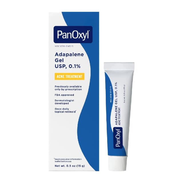 PanOxyl Adapalene Gel USP 0.1% Acne Treatment 15g (0.5 oz) - Oil-Free & Fragrance-Free Leave-On Retinoid Gel