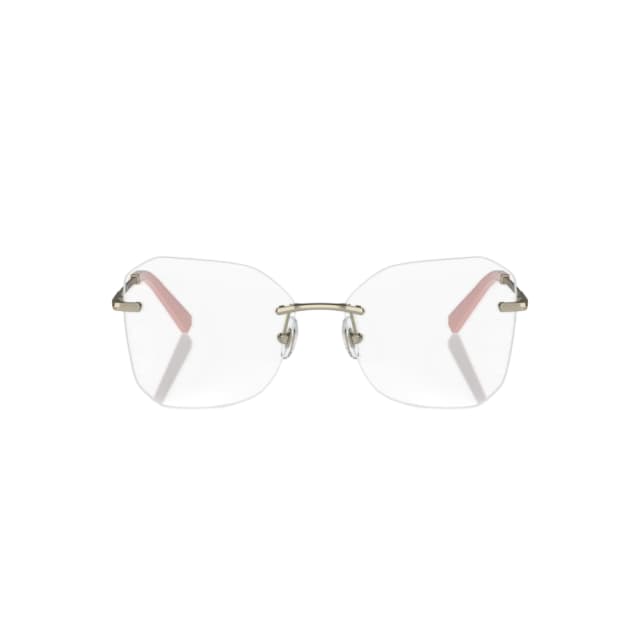 Tiffany Eyeglasses for Women 55mm Irregular Metal Frame with Prescription Lens Compatibility - Pale Gold - TF1150