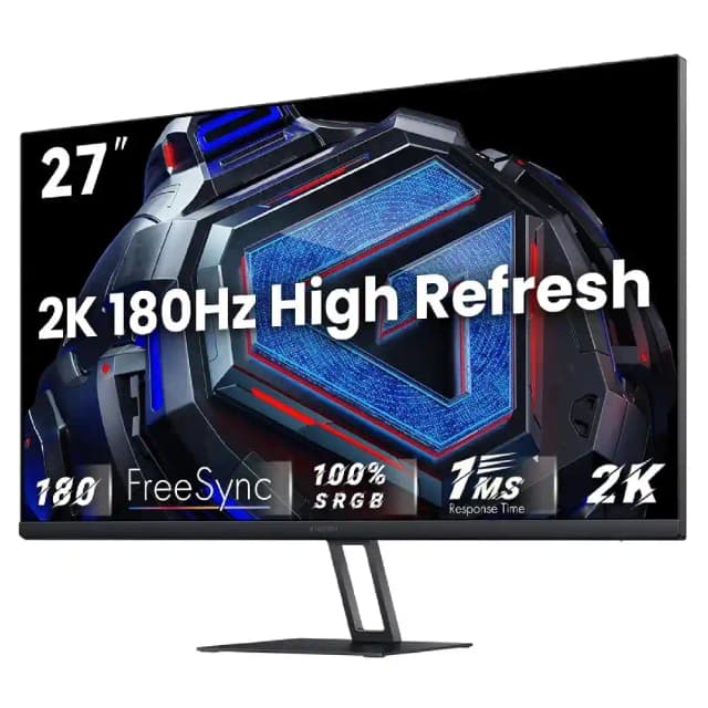 Xiaomi 2K Gaming Monitor G27Qi UK, 27 Inch QHD Fast IPS Gaming Monitor, 180Hz, 1ms Response Time, FreeSync, Black