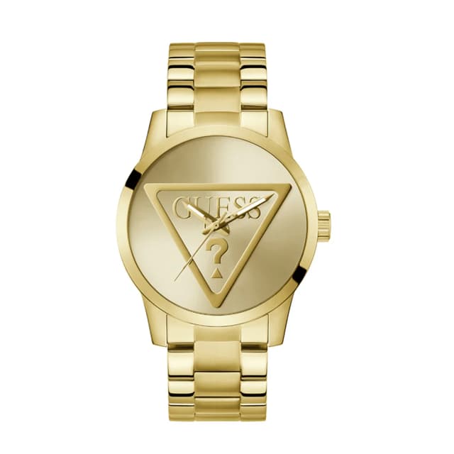 Guess Mens Champagne Dial Watch with 44mm Gold-Tone Stainless Steel Case and Bracelet, Quartz Movement and 50M Water Resistance - GW0782G1