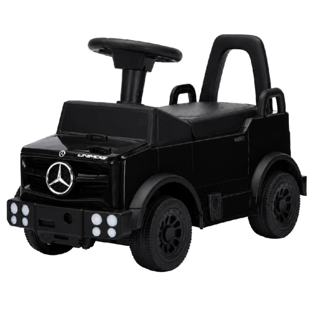 Lovely Baby LBP677 Mercedes Push Ride-On Car - Steering Wheel with Storage, Anti-Rollover Stopper, Non-Scuffing Wheels, Black - LBP677-BK
