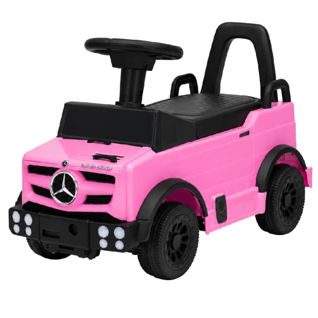 Lovely Baby LBP677 Mercedes Push Ride-On Car - Steering Wheel with Storage, Anti-Rollover Stopper, Non-Scuffing Wheels, Pink - LBP677-PK