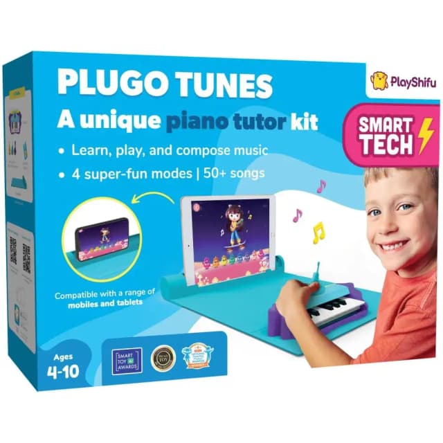 PlayShifu Plugo Tunes Interactive Piano Learning Kit with 50+ Songs, Musical STEAM Toy for Kids Ages 5-10, Works with Tablets and Smartphones