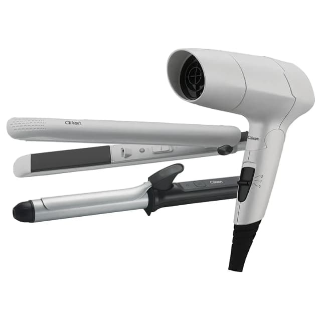 Clikon Ultimate 3-in-1 Ladies Styling Kit with Hair Dryer, Hair Straightener & Hair Curler - CK3329