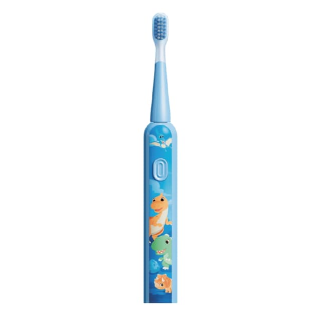 Moxedo Bubblio Kids Rechargeable Electric Toothbrush with 36,000 VPM Sonic Cleaning, 90-Day Battery, 3 Brushing Modes, IPX7 Waterproof, Ultra-Soft Bristles, Blue, MX-TB024