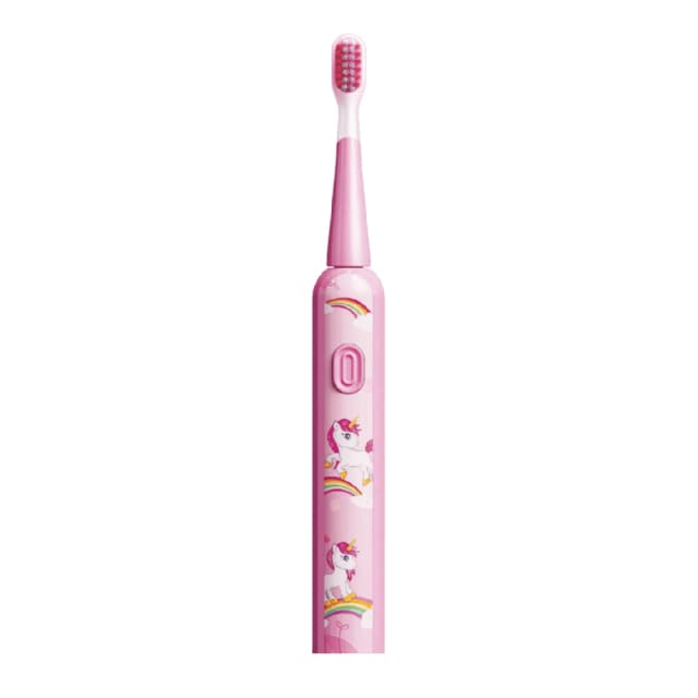 Moxedo Bubblio Kids Rechargeable Electric Toothbrush with 36,000 VPM Sonic Cleaning, 90-Day Battery, 3 Brushing Modes, IPX7 Waterproof, Ultra-Soft Bristles, Pink, MX-TB025