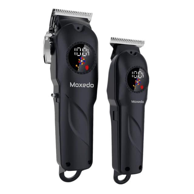 Moxedo Orvex Rechargeable Cordless Hair Trimmer & Grooming Kit with T-Blade Detail Trimmer, 5-Level Length Adjustment, 10 Guide Combs, LCD Display, USB-C Charging, MX-HT018