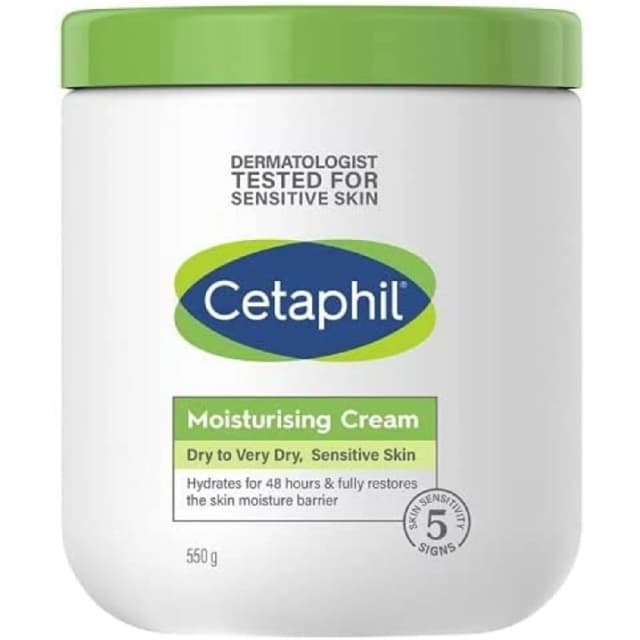 Cetaphil Moisturizing Cream for Face & Body 550g - Hydrating Moisturizer for Dry to Very Dry Sensitive Skin with Vitamin B3 & B5