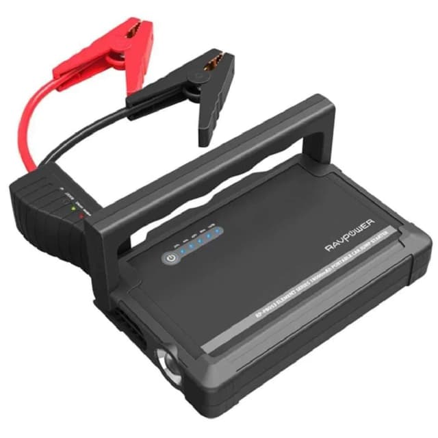 RAVPower 18000mAh Car Jump Starter with 600A Peak Current, USB Port for Device Charging, and Portable Design for Car, Motorcycle, Truck, and More (Black) - RP.PB053.BK
