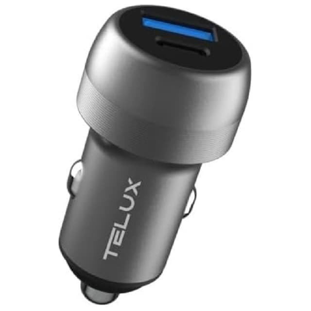 Telux PowerGo PD78 3-Port Car Charger with Fast Charging, Compact Size, and Built-in Safety Protections for iPhone, Samsung, Tablet, and More (Black) - TX.POWERGO-CCPG78.BK