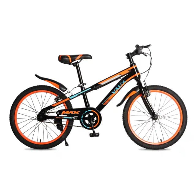 Vaux Max 20 Inch Kids Bicycle with Adjustable Seat, Steel Frame, Steel BMX Fork, Dual Caliper Brakes, Training Wheels, Mudguards & Full Chain Guard, Orange - 20VMAX-OR