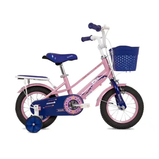 Vaux Starlette 12 Inch Girls Bike with Training Wheels, Front Basket, Steel Frame and Adjustable Seat, Light Pink- 12STAR-LP