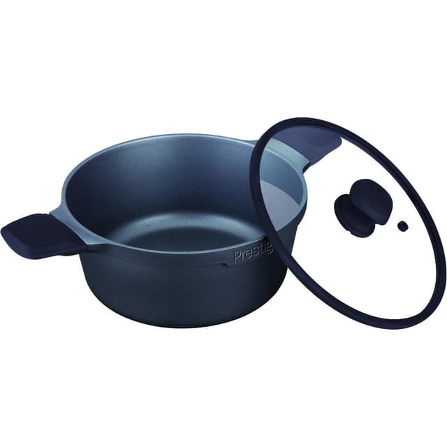Prestige Essentials Aluminum Casserole with Lid - 28cm, Durable Non-Stick Black Cookware - PR81162