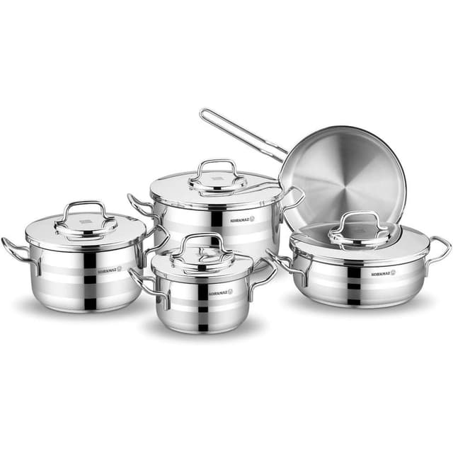 Korkmaz Astra2 9 Pcs Cookware Set, Stainless Steel, Induction Compatible Cookware Set - KA2050
