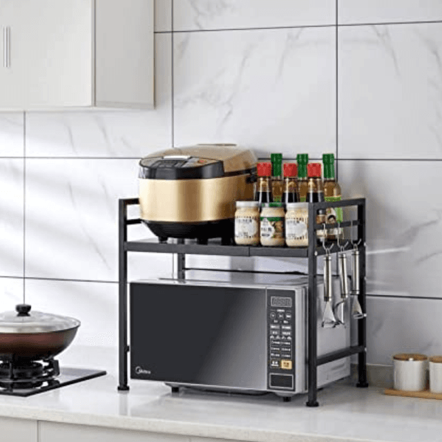 Expandable Stainless Steel Microwave Oven Rack and Storage Rack