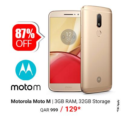 Motorola Moto M smartphone 3GB RAM, 32GB Storage only @ QAR 129/-