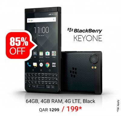 BlackBerry Keyone Limited Edition Dual SIM - 64GB, 4GB RAM, 4G LTE, Black 