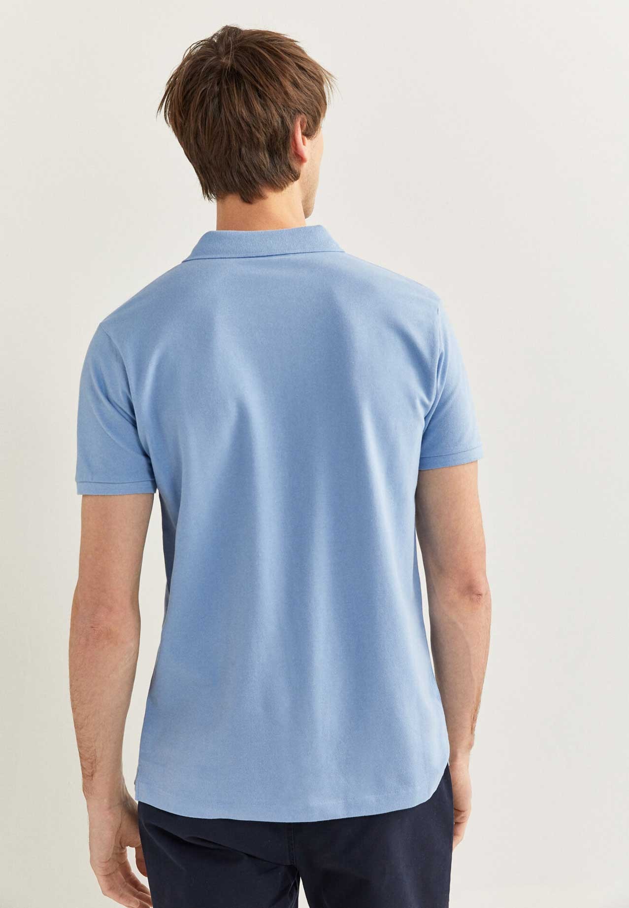 Buy Springfield Polo T-Shirt Basic Slim Fit Sky Blue Blue Online Qatar ...