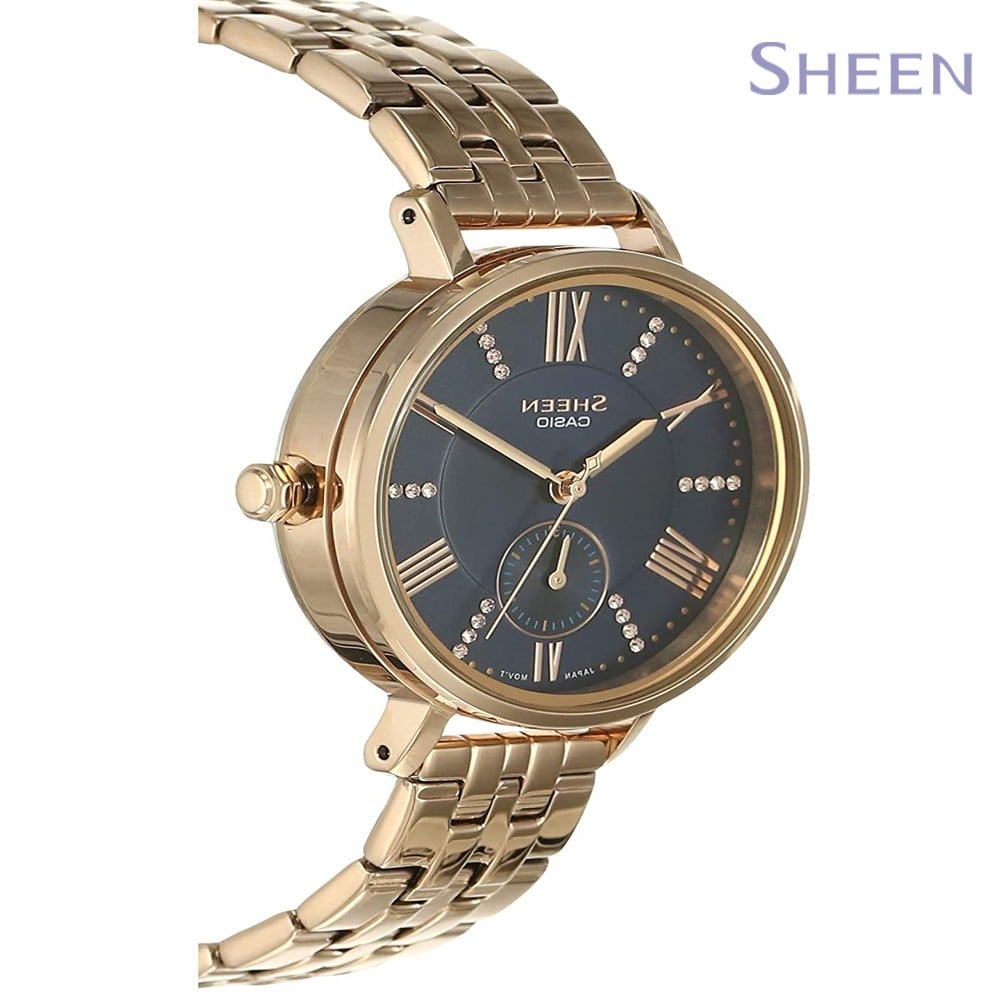 Buy Casio Sheen Analog Rose Gold Stainless Steel Watch For Women Online ...