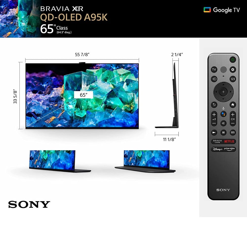 Buy Sony XR65A95K Bravia XR A95K 4K HDR OLED TV with Smart Google TV