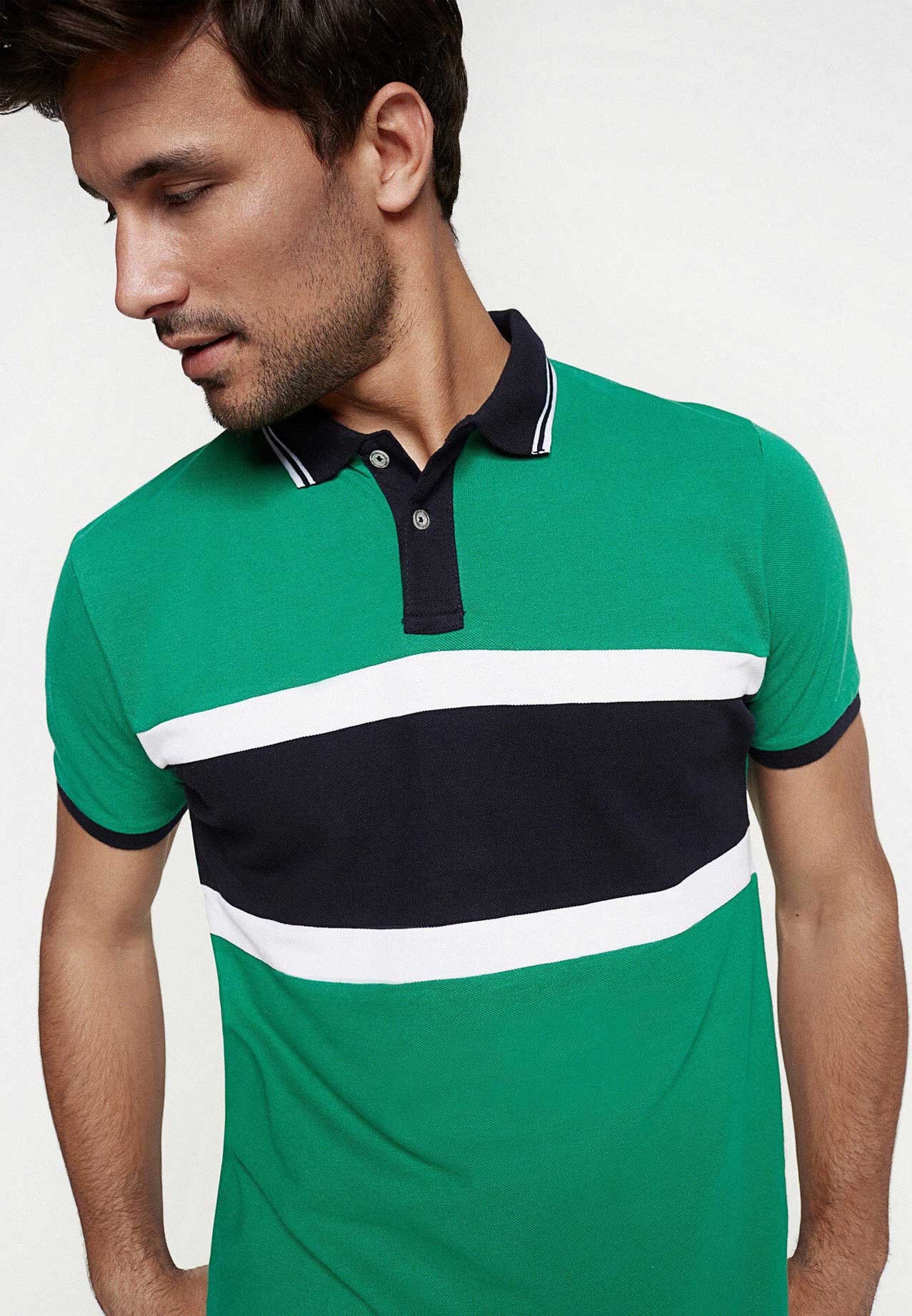 Buy Springfield Polo Fancy T-Shirt Green With Black/White Green Online ...