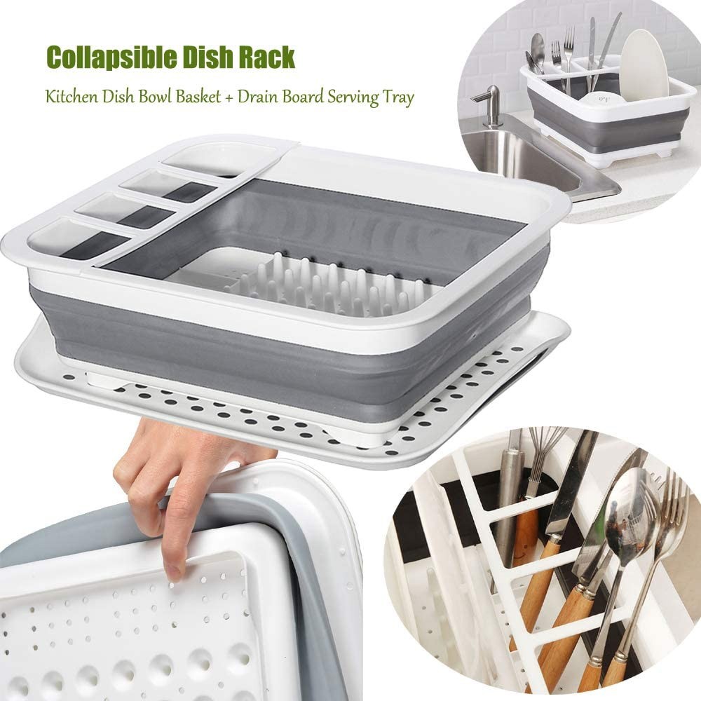 collapsible sink dish rack