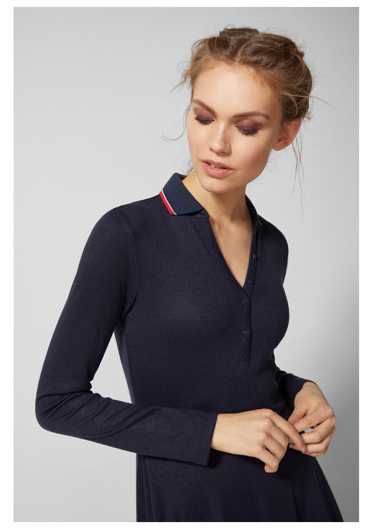 buy-springfield-fashion-womens-woven-top-dress-dark-blue-with-collar