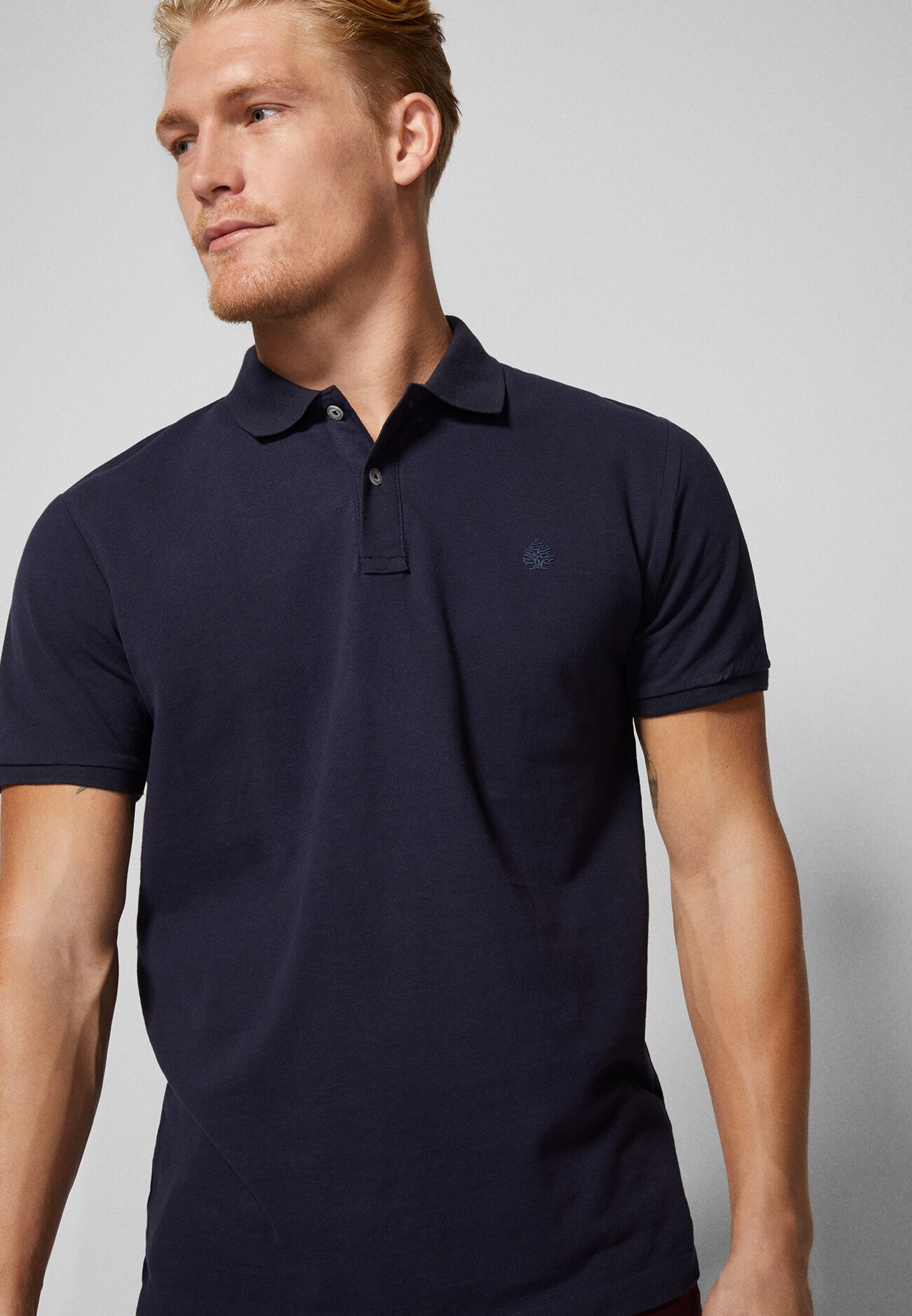 Buy Springfield Polo T-Shirt Basic Slim Fit Dark Blue Blue Online Qatar ...