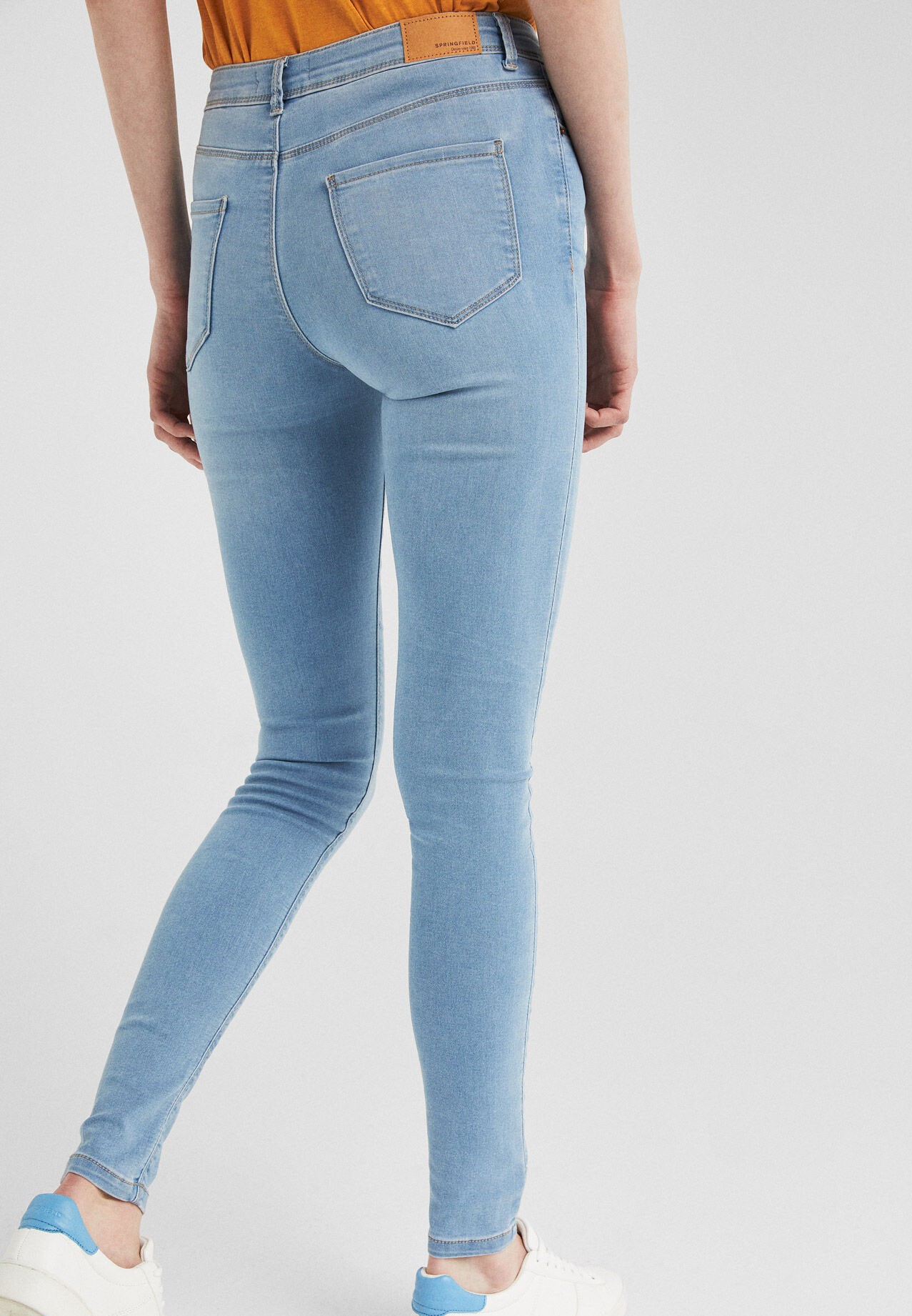 Buy Springfield Fashion Womens Basic Denim Jeans Sky Blue Skinny Blue ...